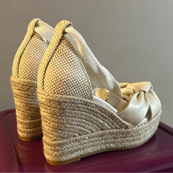 Cole Haan Cloudfeel Hampton Wedge Jute Heel Leather Sandals - Picture 10 of 16